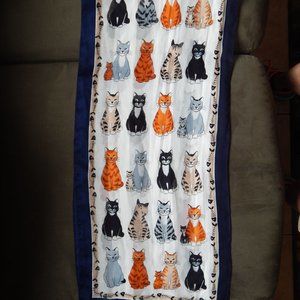 13 x 59 SCARF FEATURING WHIMSICAL CATS AND KITTENS